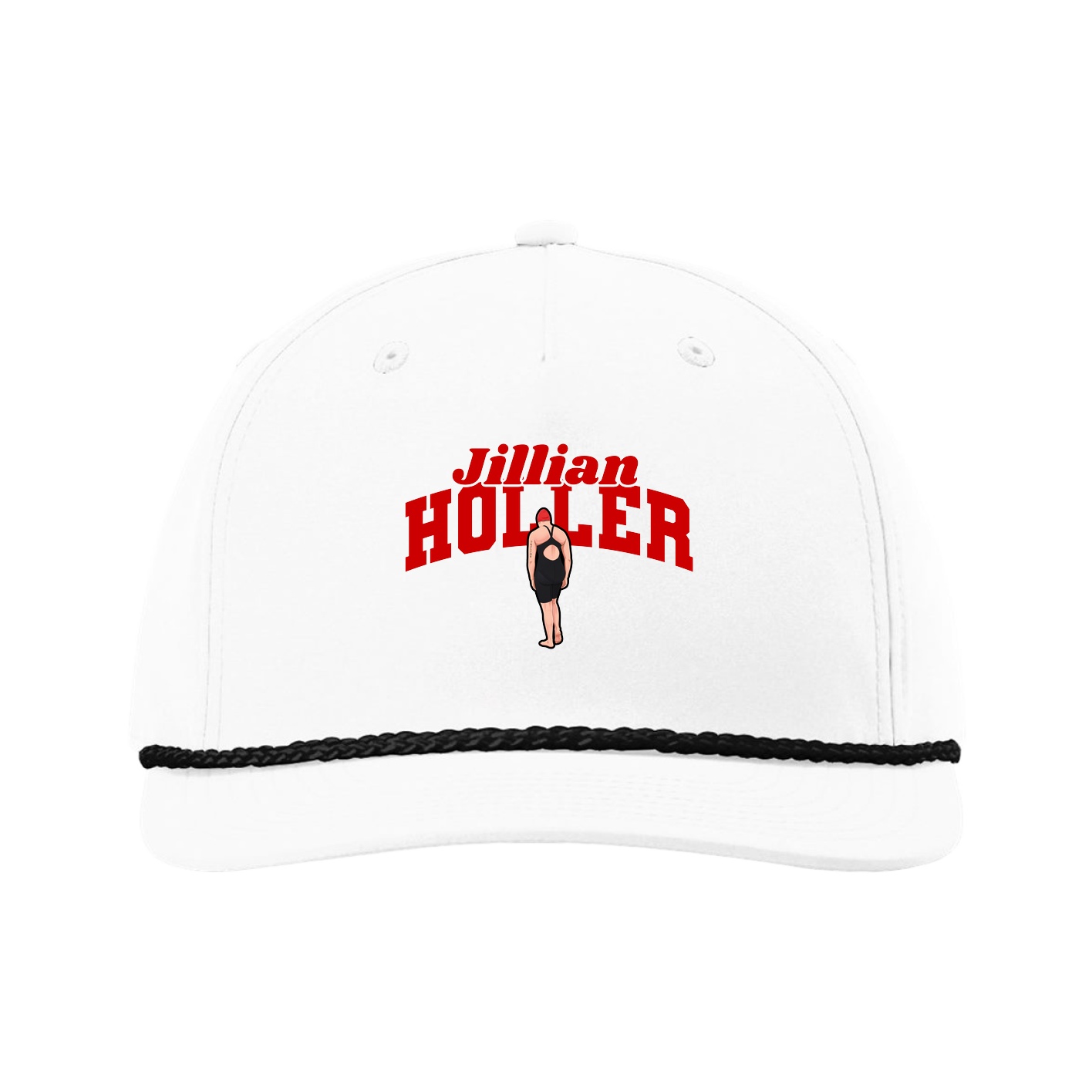 Five-Panel Classic Rope Cap — Signature Arch in White