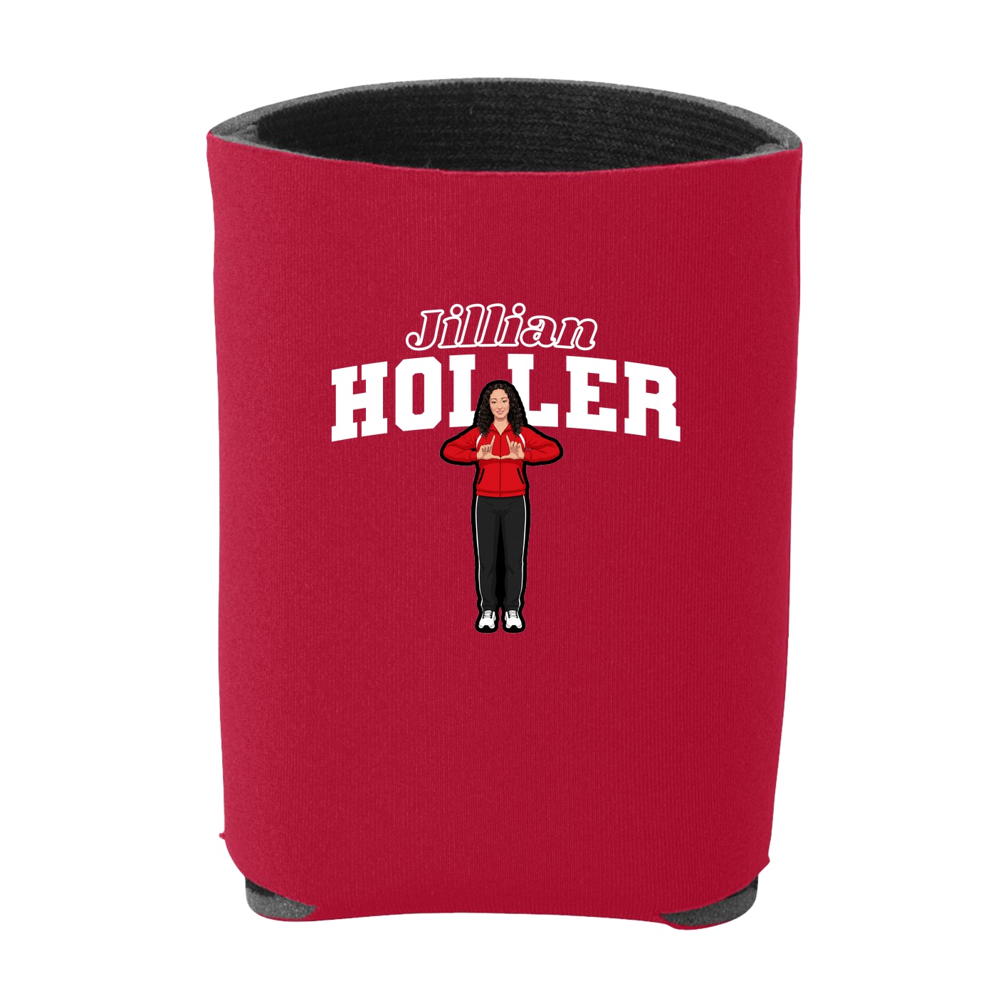 Can Holder — Name Arch in Red