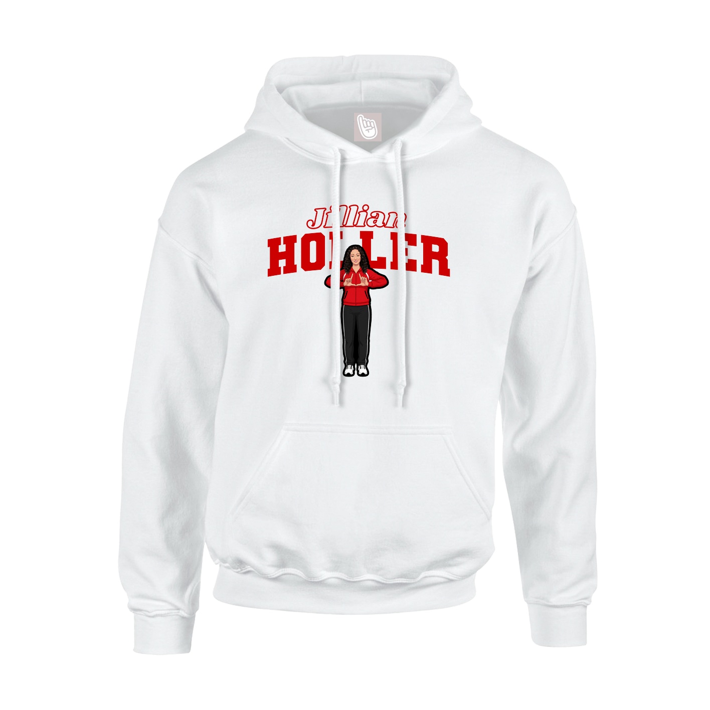 Hoodie — Name Arch in White