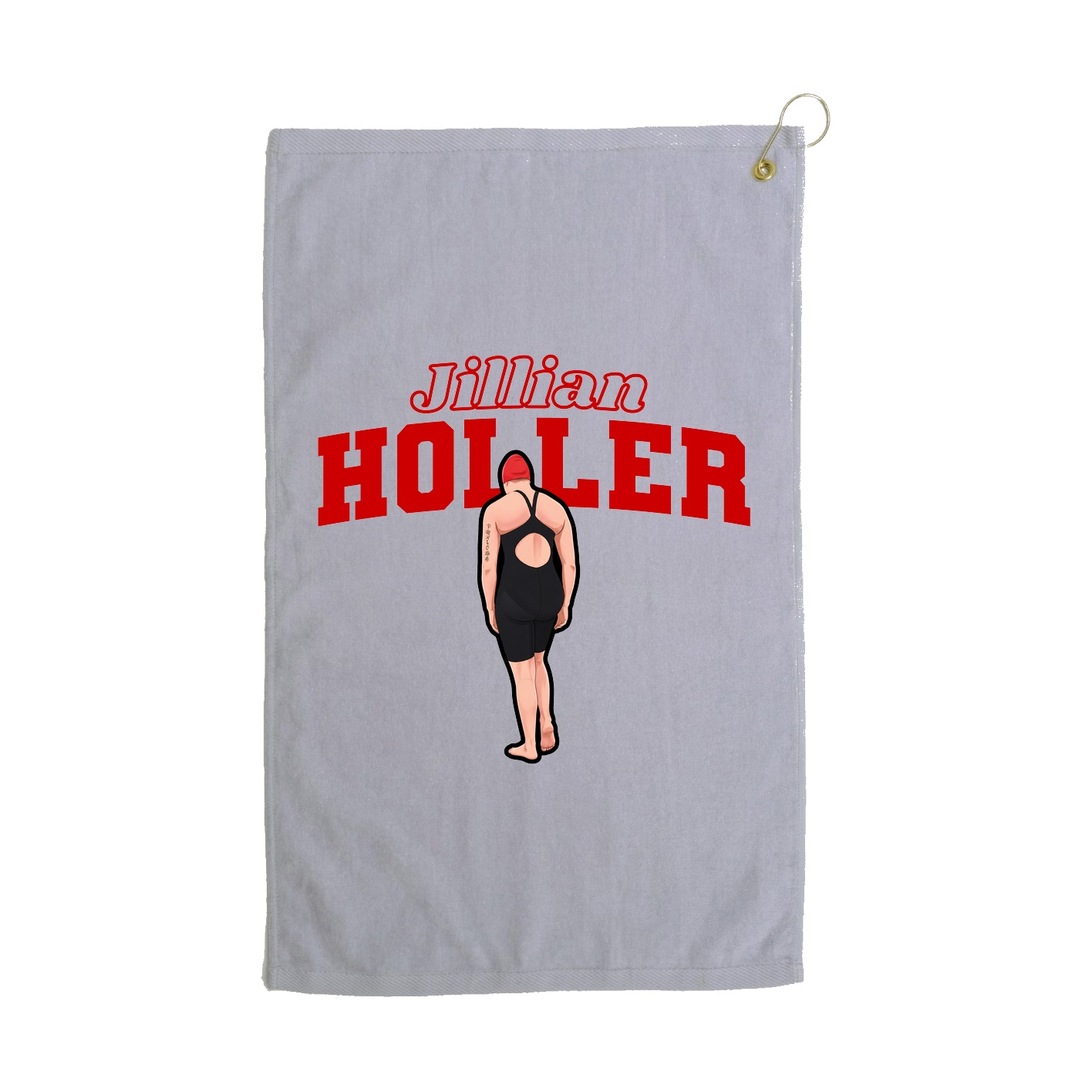 Golf Towel — Name Arch in Grey