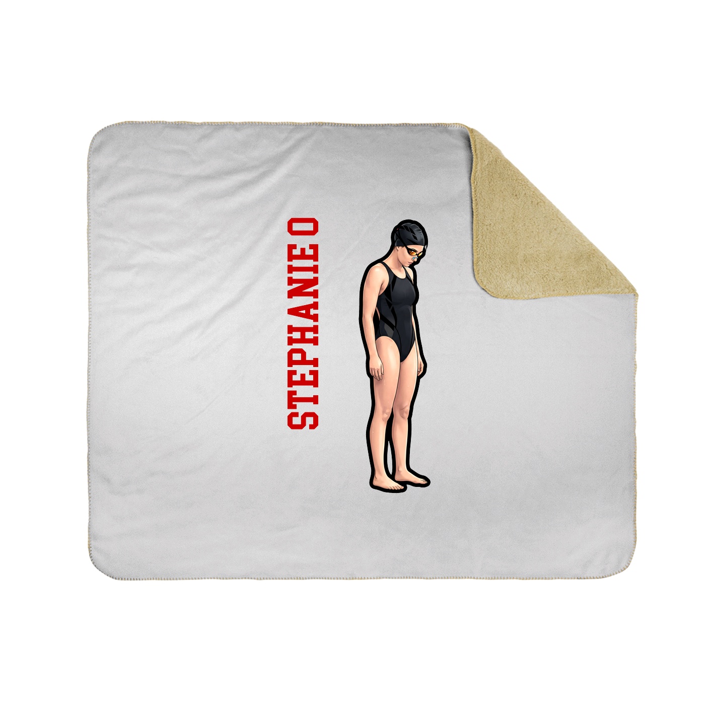 Throw Blanket — Name Vertical in White