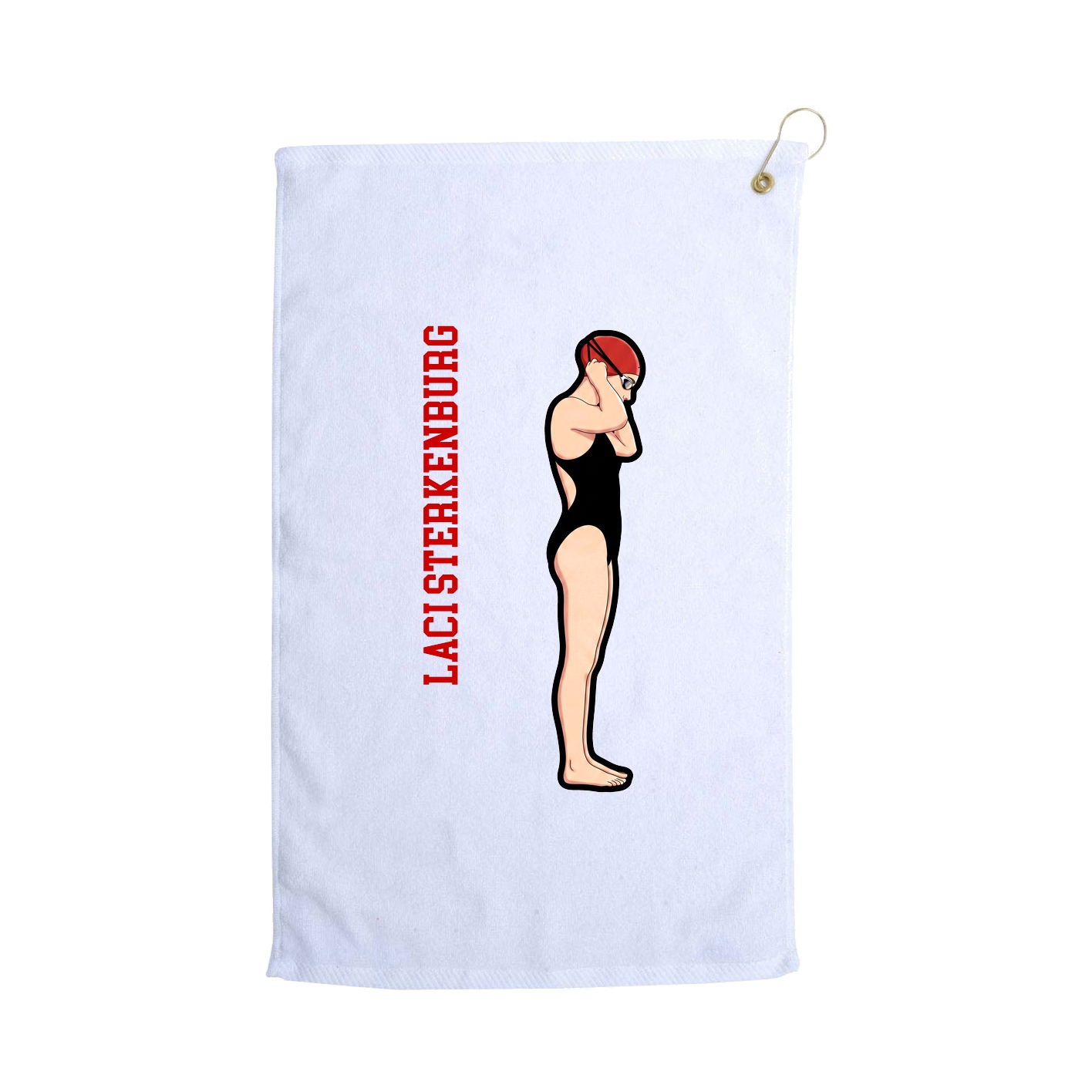 Golf Towel — Name Vertical in White