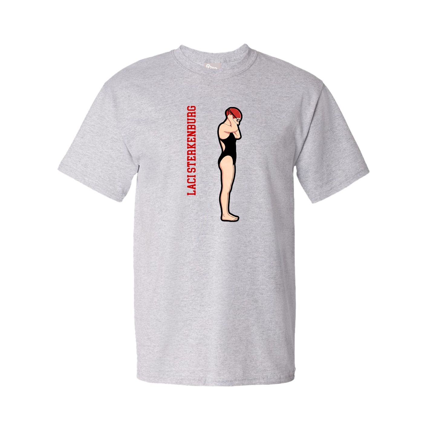 Youth Tee — Name Vertical in Grey