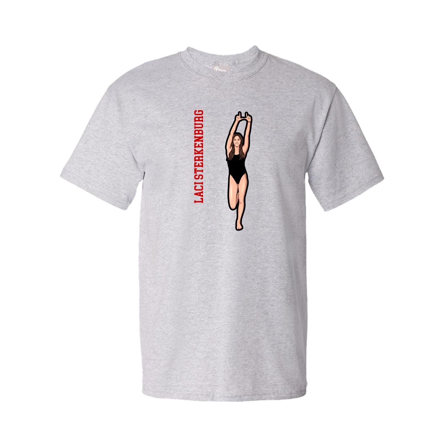 Tee — Name Vertical in Grey