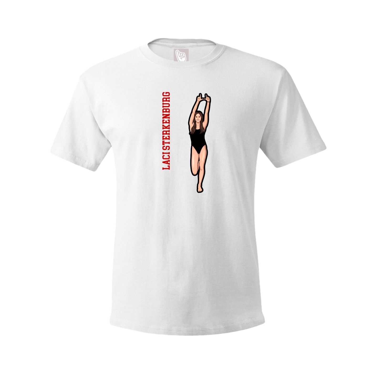 Tee — Name Vertical in White