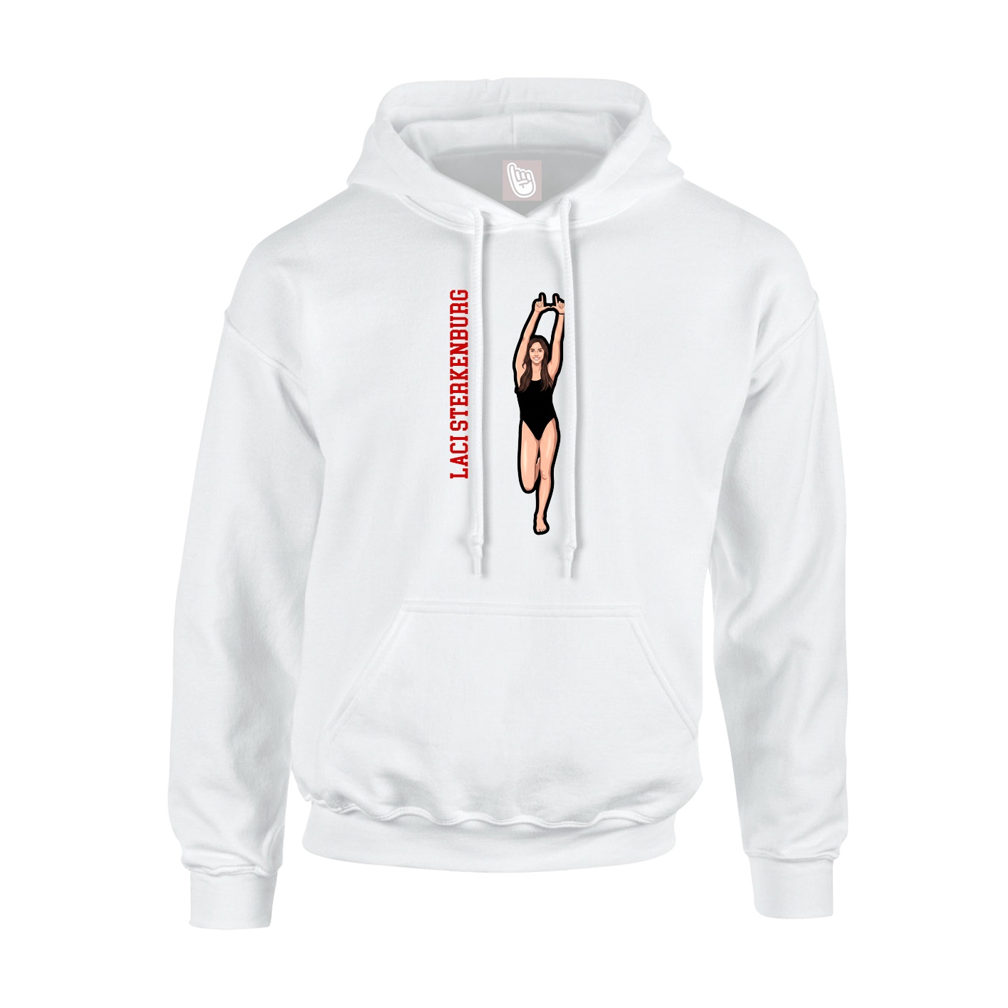 Hoodie — Name Vertical in White