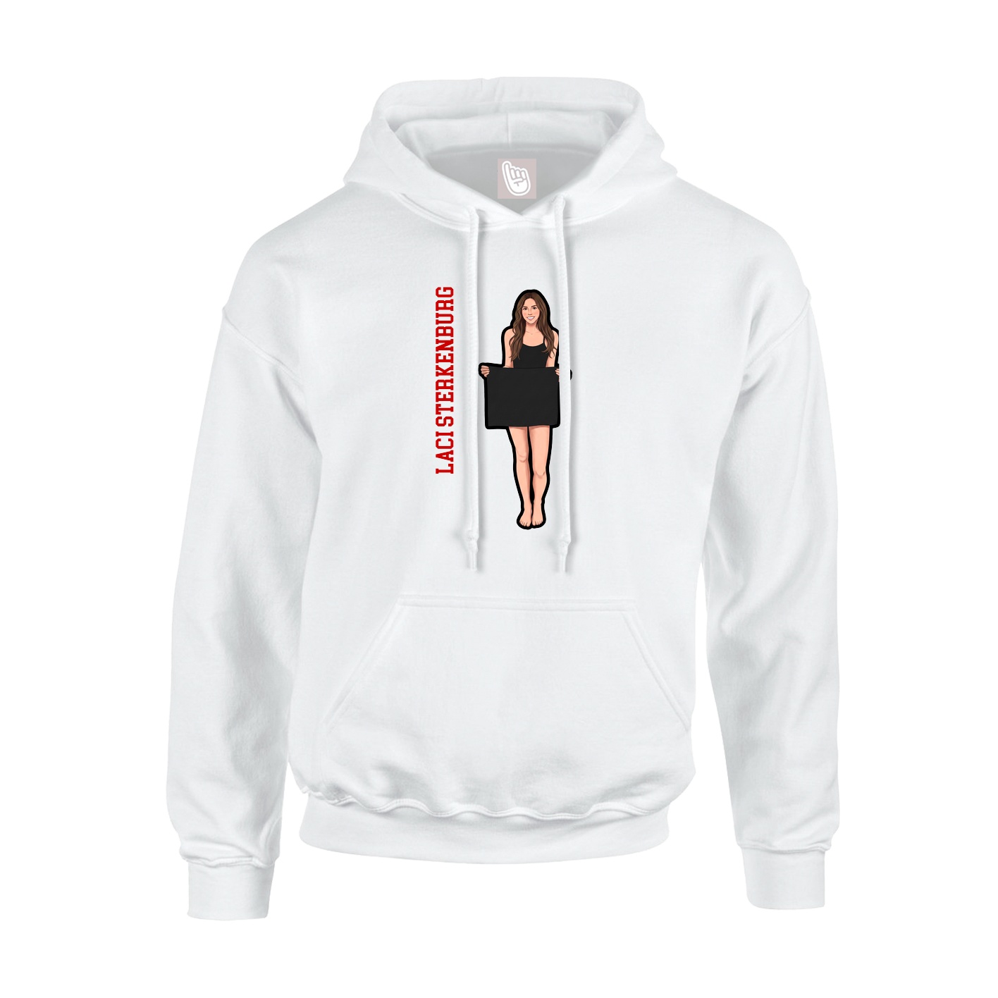 Youth Hoodie — Name Vertical in White