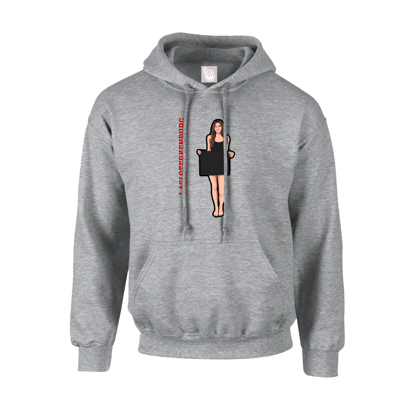 Youth Hoodie — Name Vertical in Grey