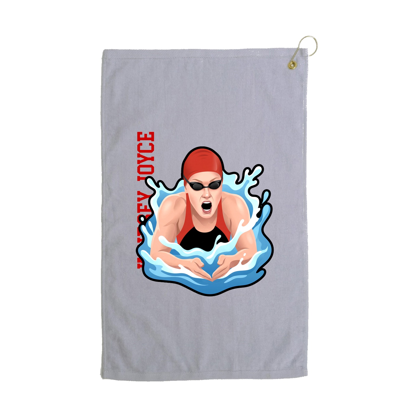 Golf Towel — Name Vertical in Grey