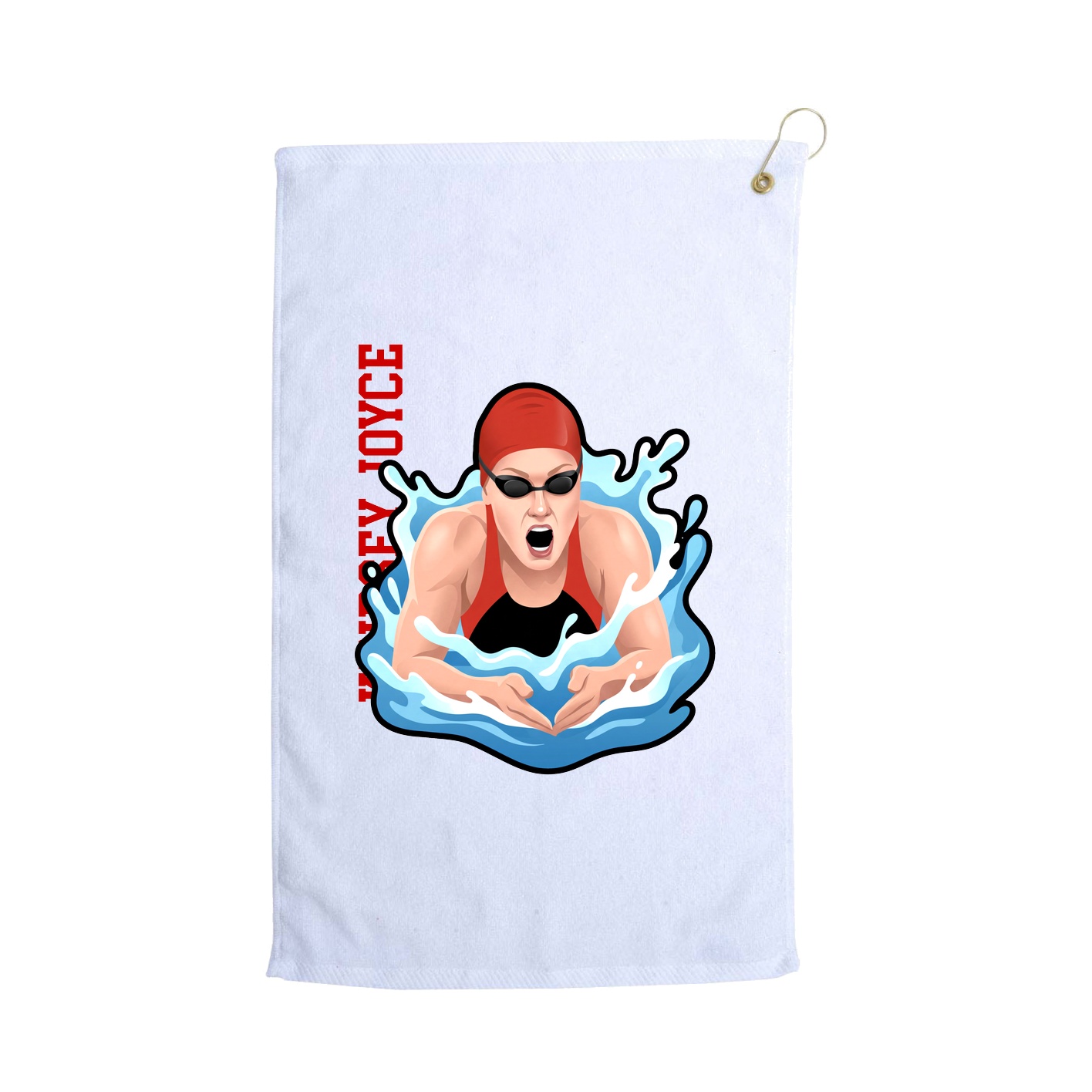 Golf Towel — Name Vertical in White