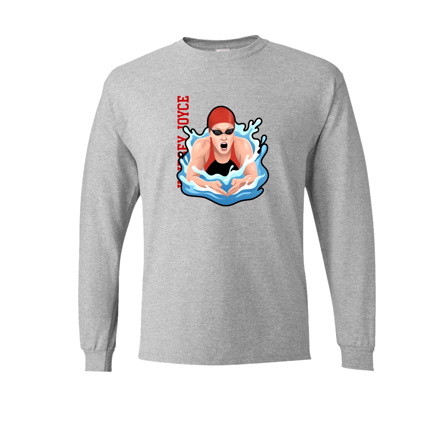 Long Sleeve Tee — Name Vertical in Grey