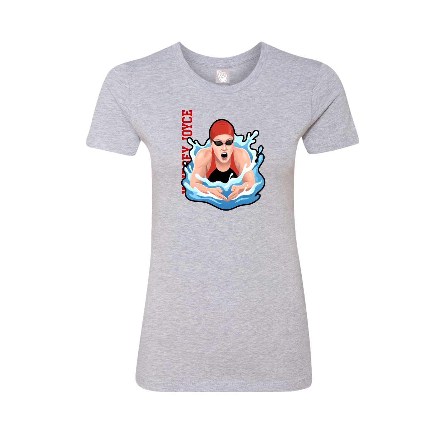 Womens Tee — Name Vertical in Grey