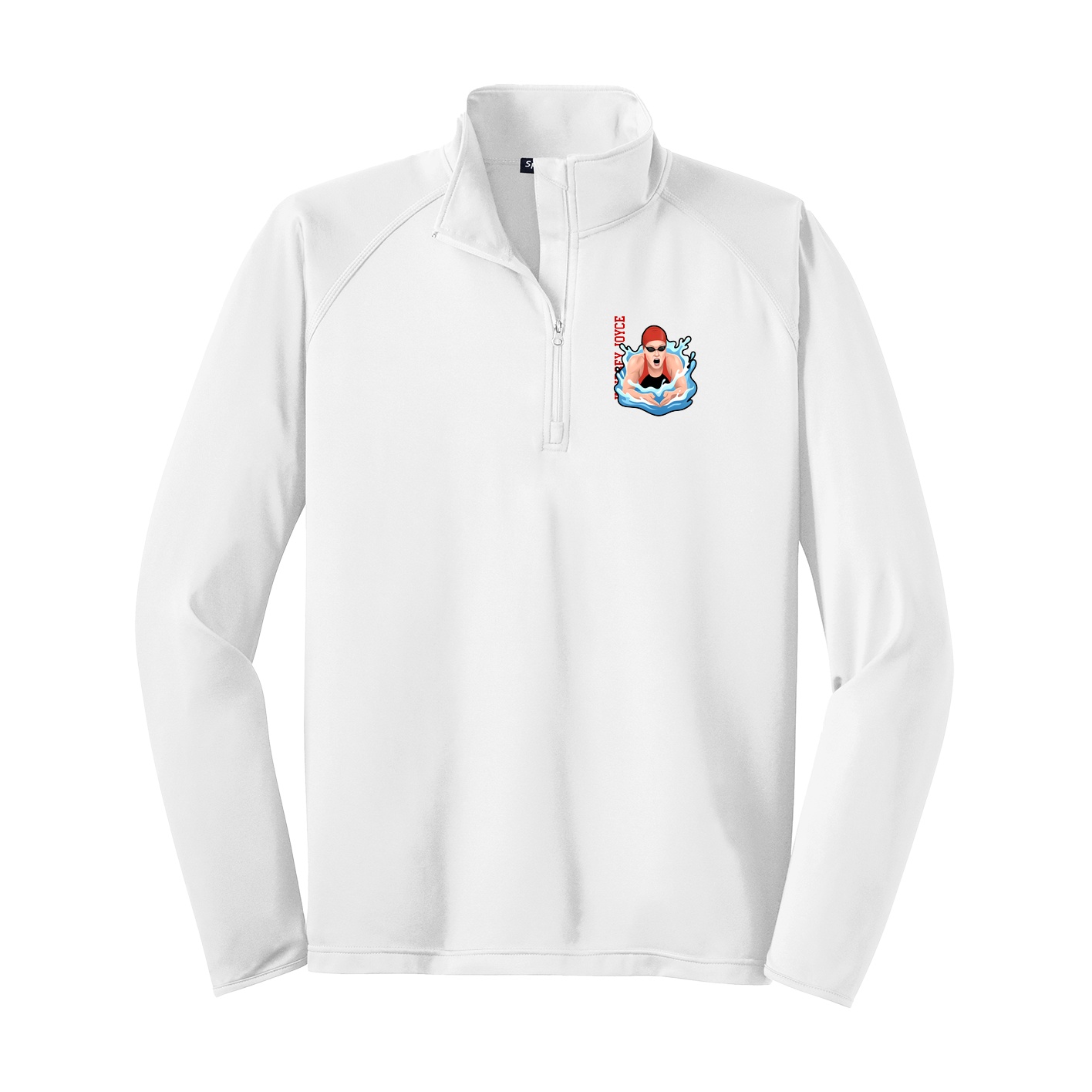 Q-Zip Pullover — Name Vertical in White
