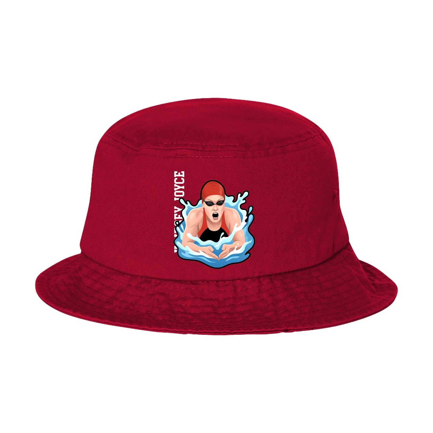 Bucket Cap — Name Vertical in Red