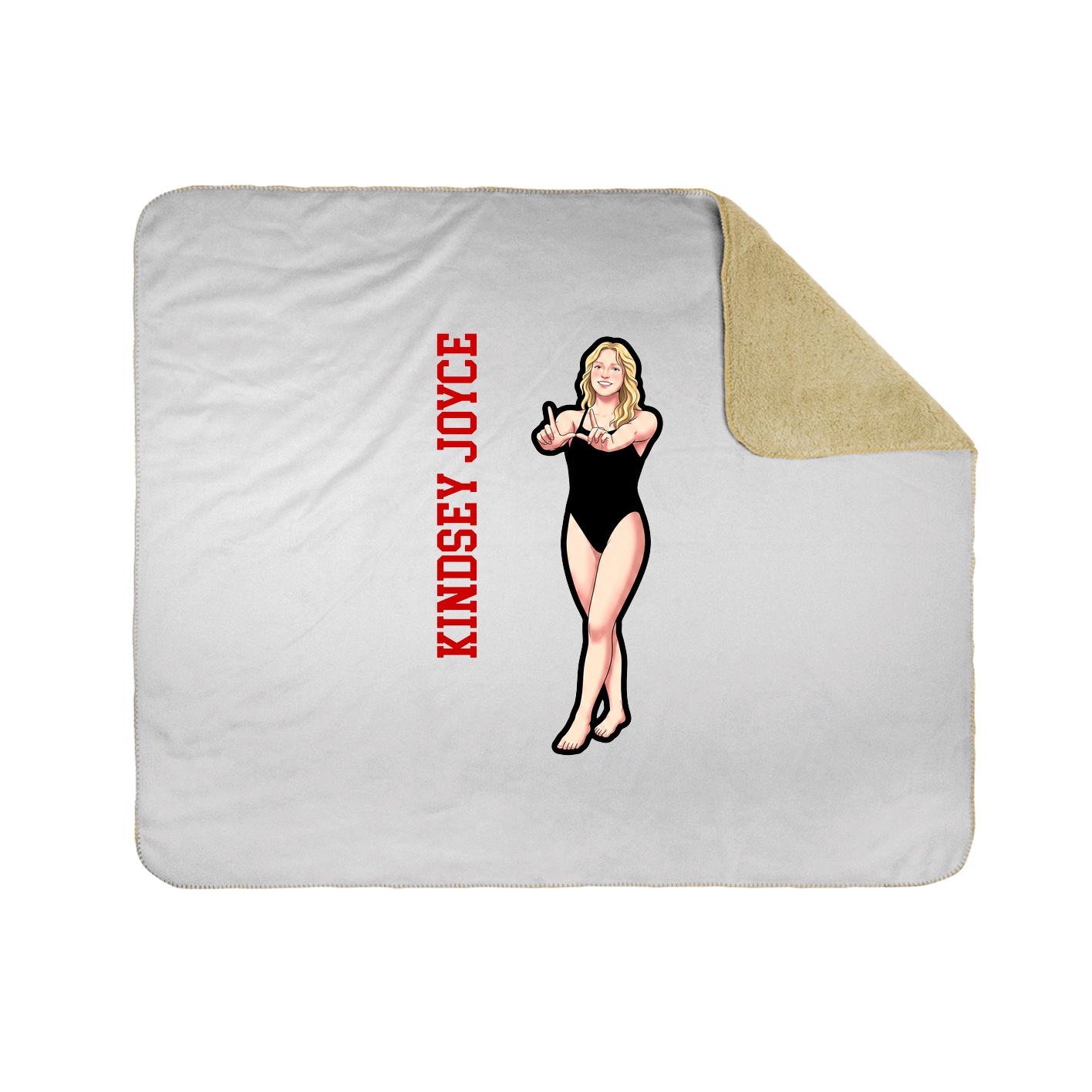 Throw Blanket — Name Vertical in White