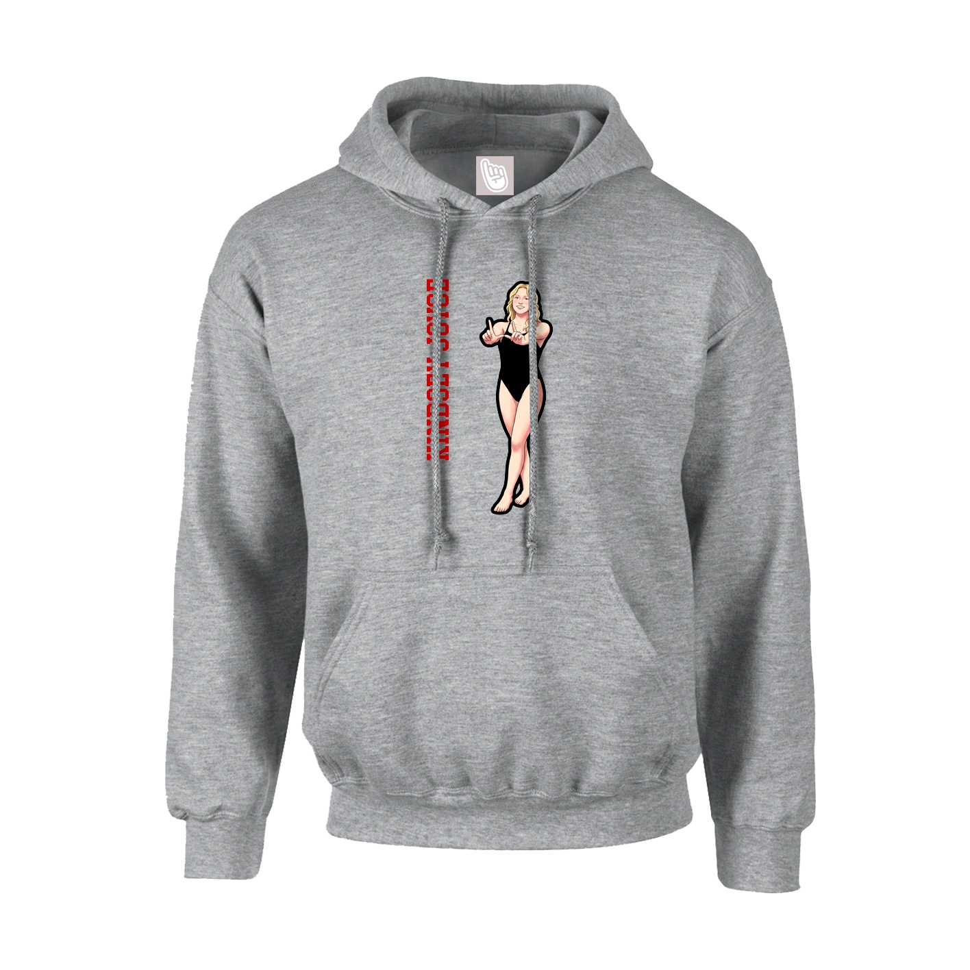 Youth Hoodie — Name Vertical in Grey