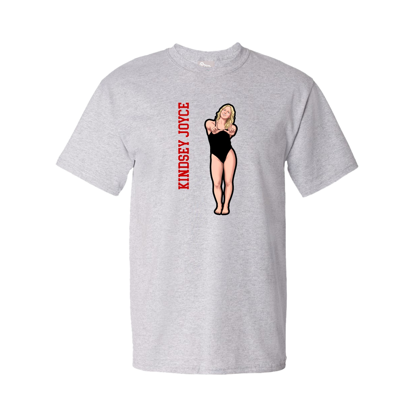 Tee — Name Vertical in Grey