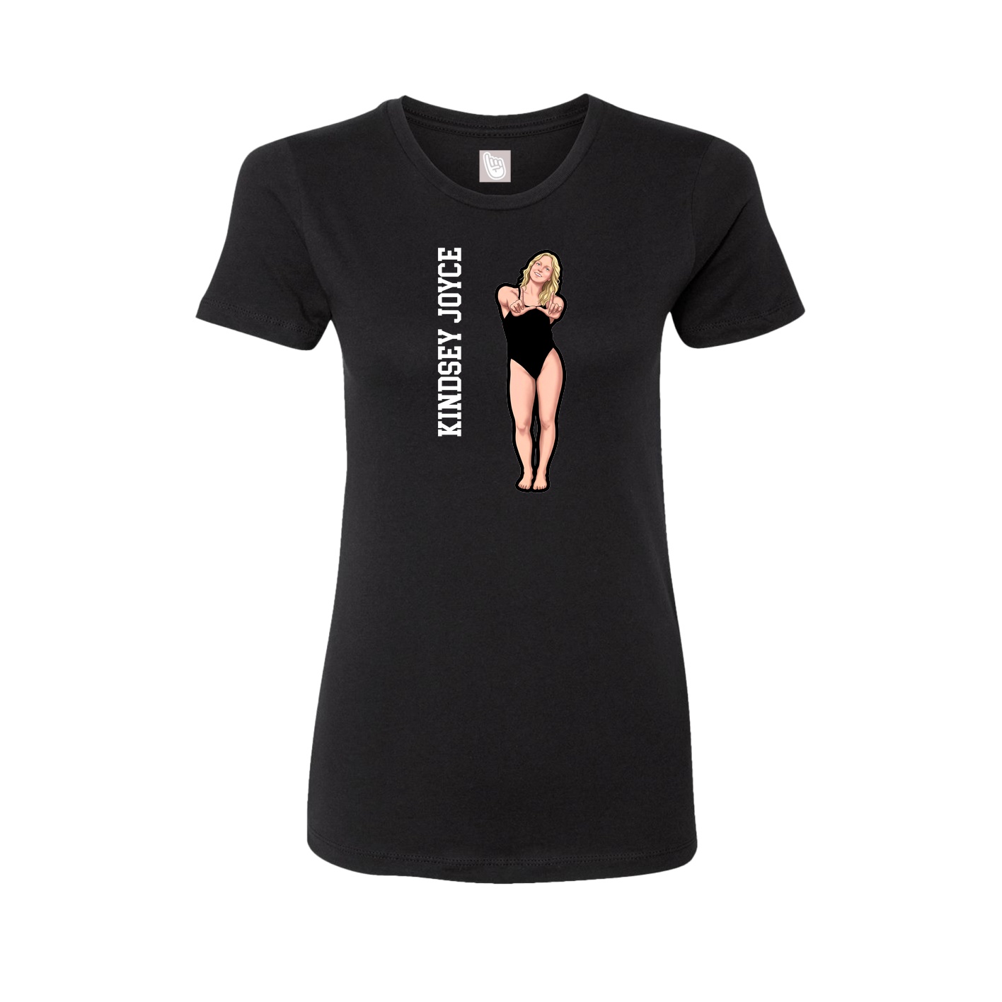 Womens Tee — Name Vertical in Black