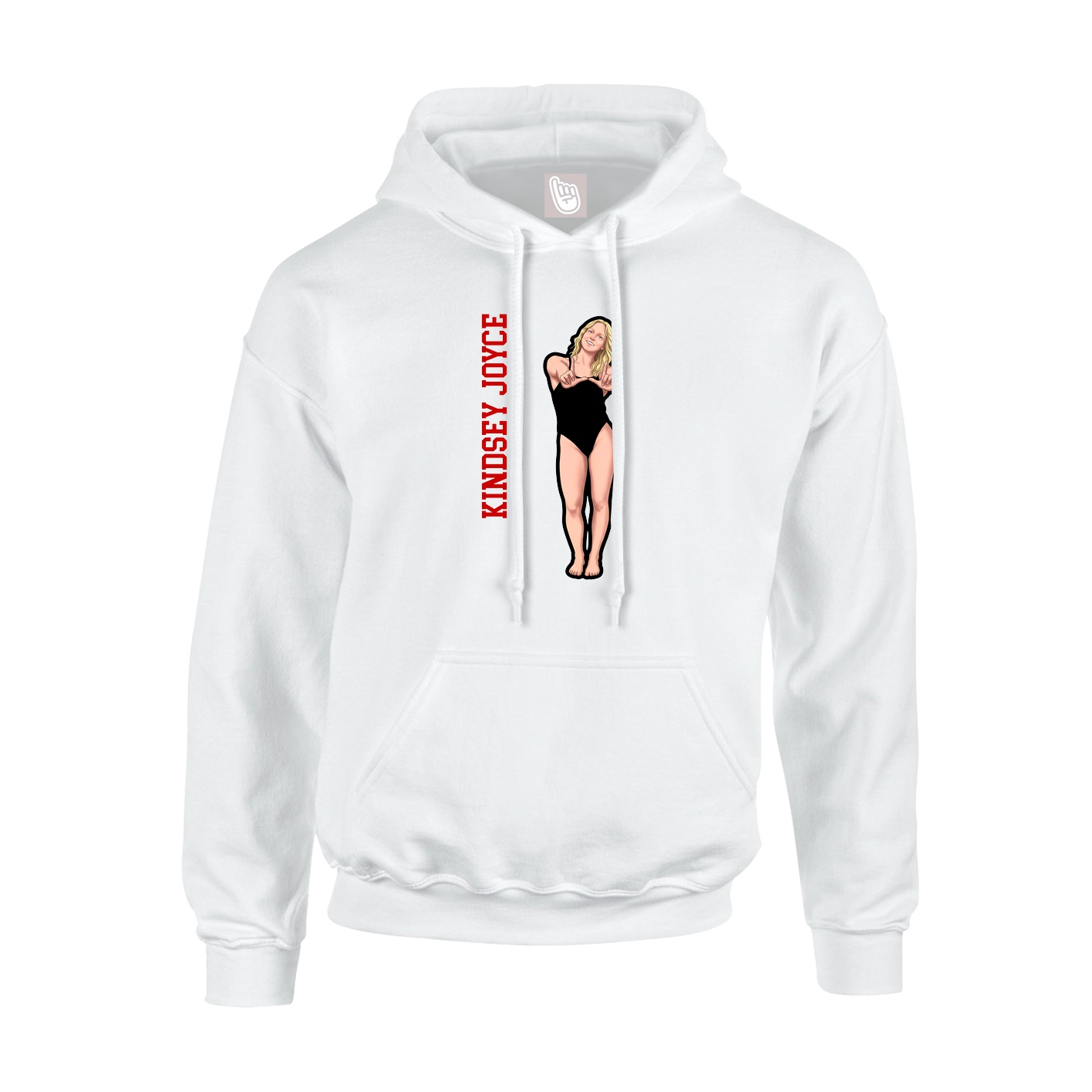 Youth Hoodie — Name Vertical in White