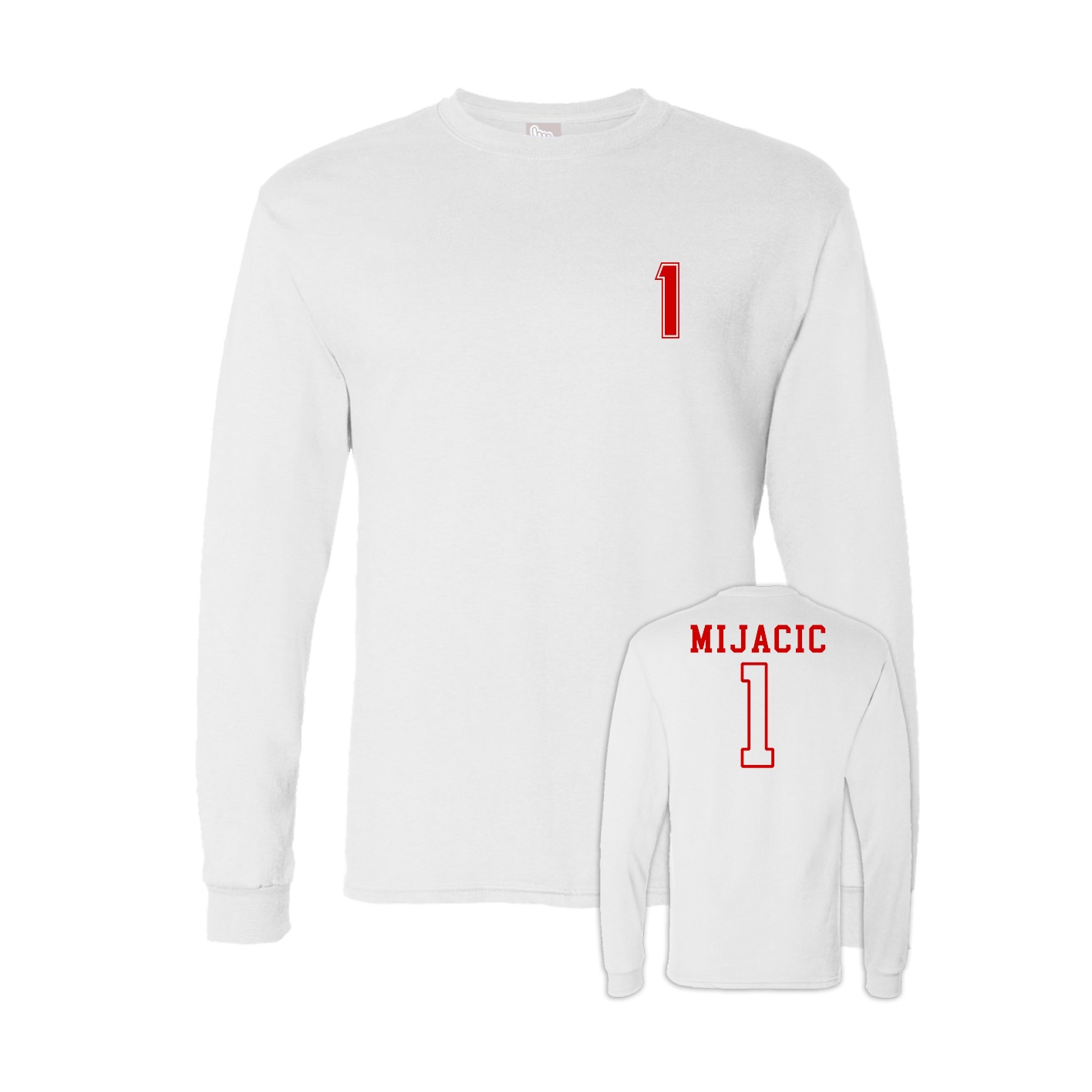 Long Sleeve Tee — Chest Back in White