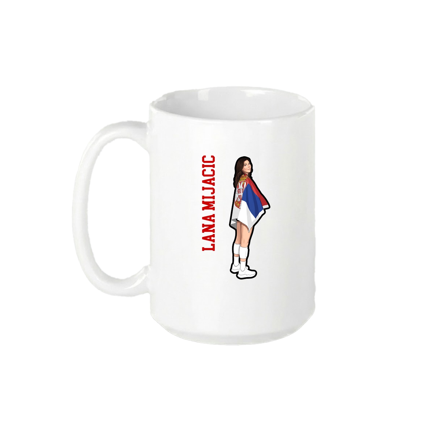15oz Coffee Mug — Name Vertical in White