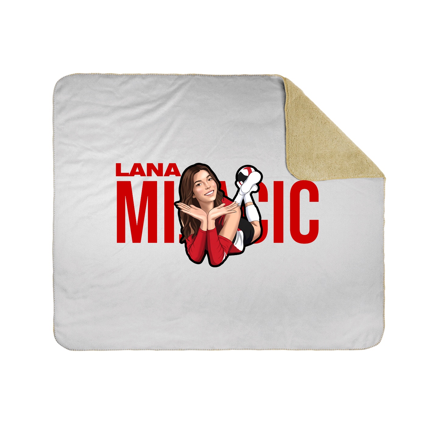 Throw Blanket — Player Name in White