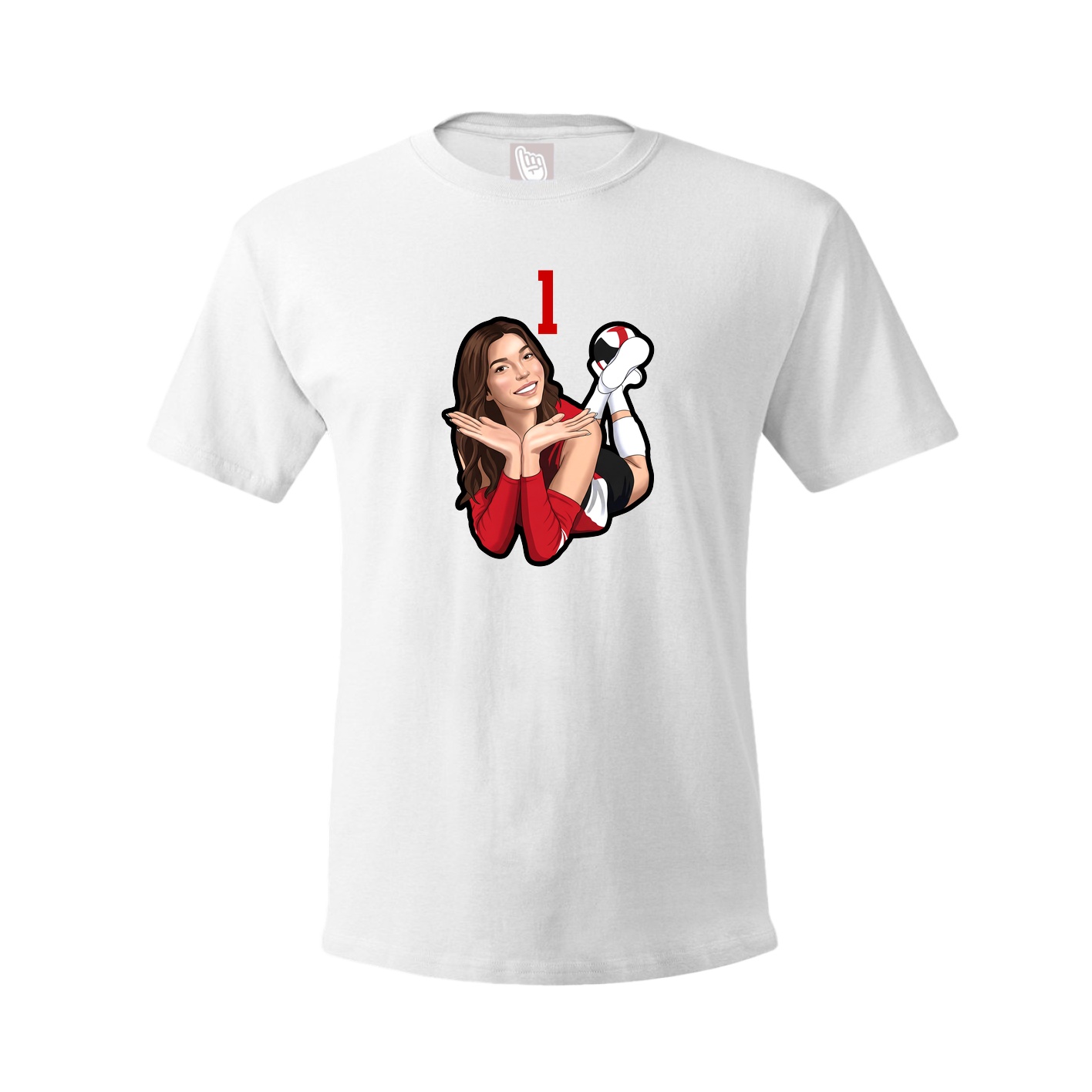 Youth Tee — Number Top in White