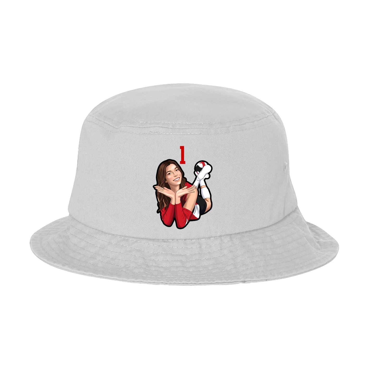 Bucket Cap — Number Top in White