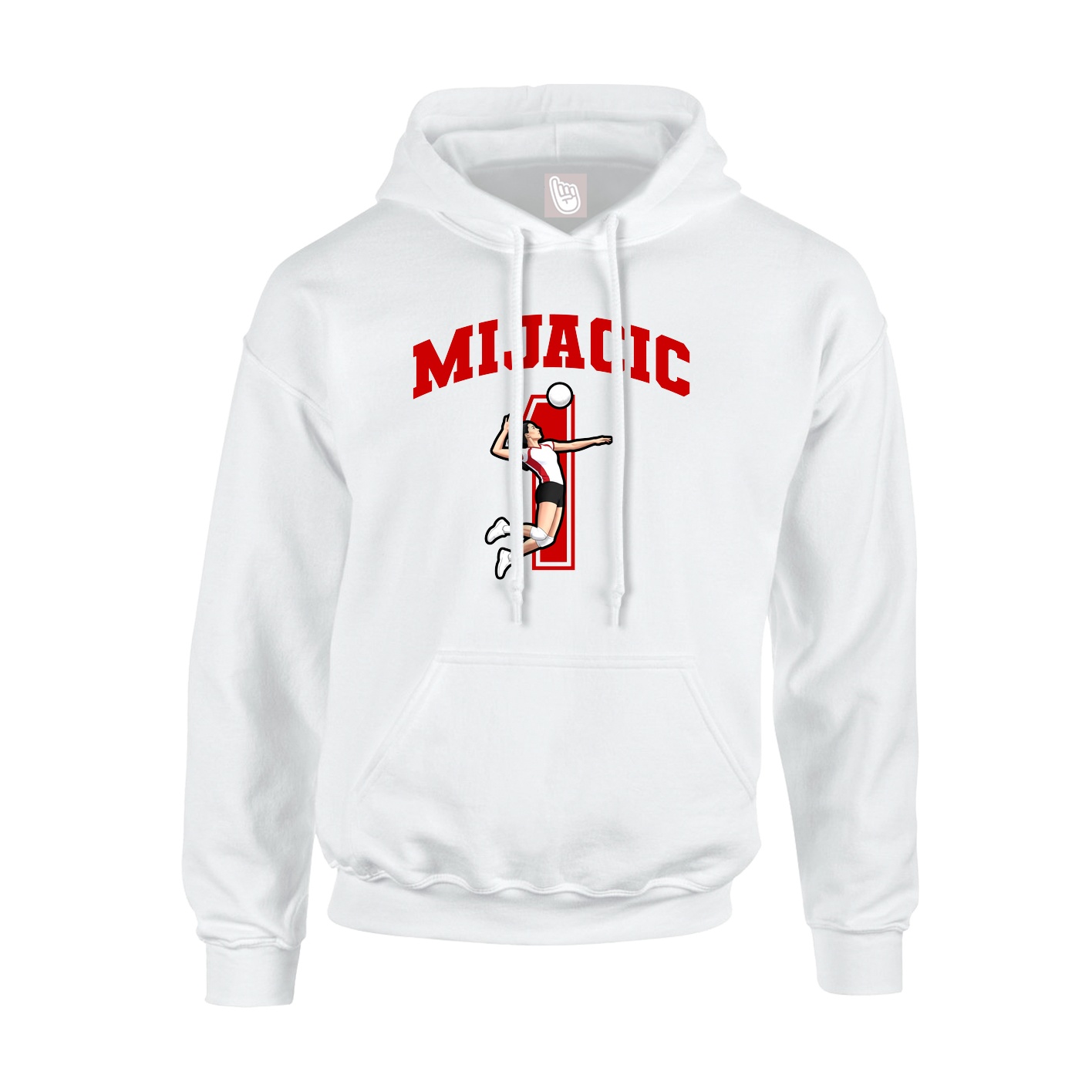 Hoodie — Number in White