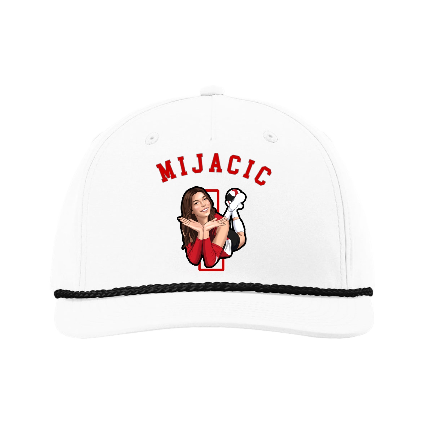 Five-Panel Classic Rope Cap — Shirsey Arch in White