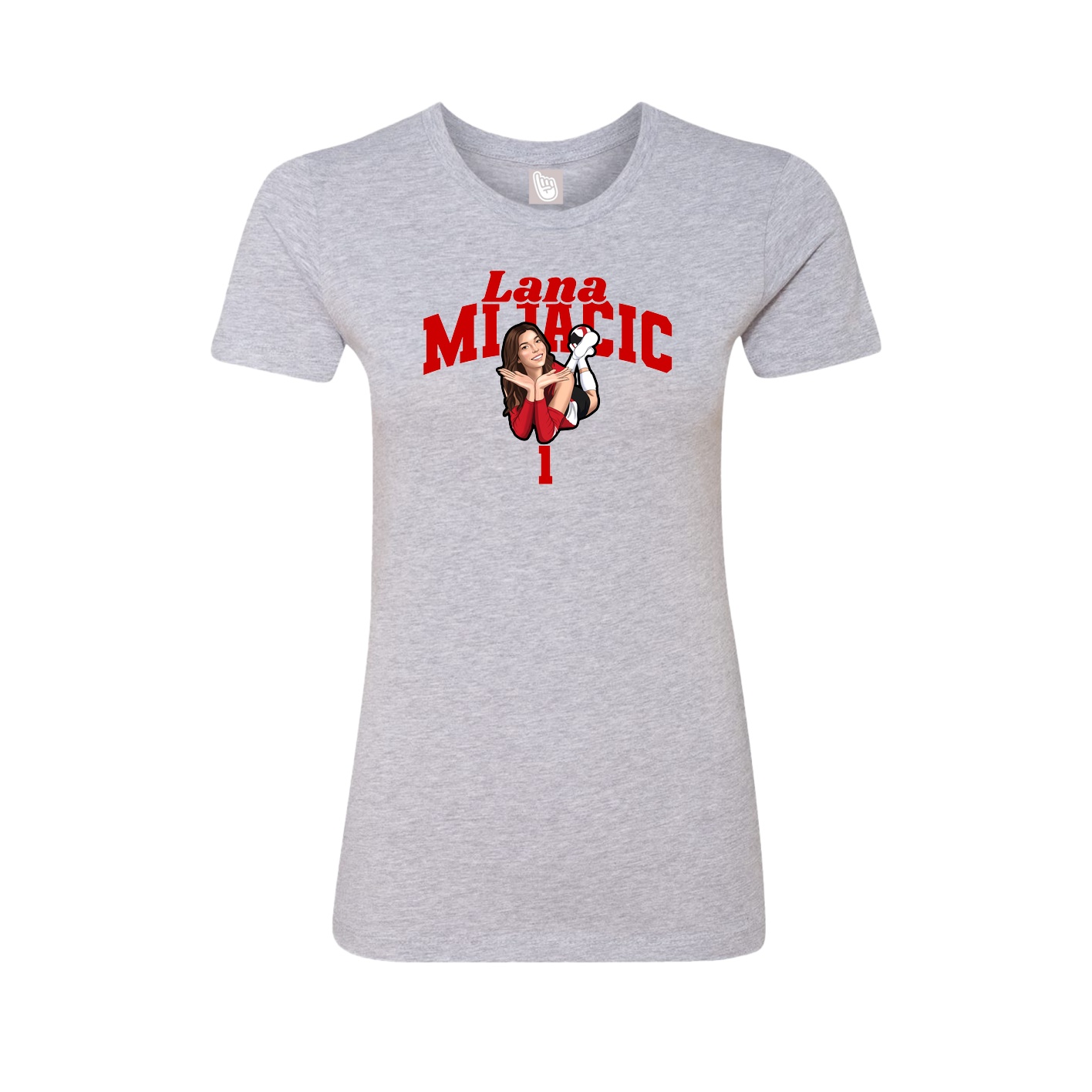 Fitted Women's Tee — Signature Arch in Grey