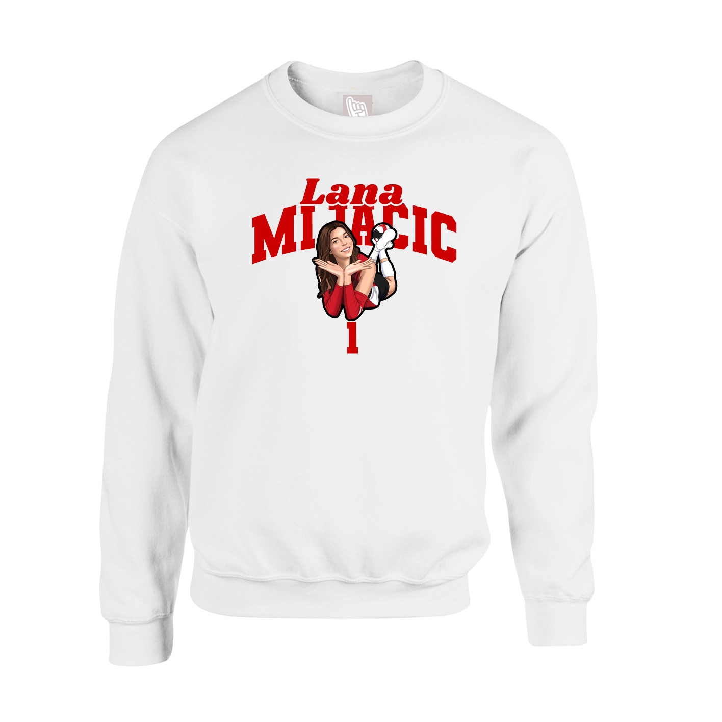 Fleece Crew — Signature Arch in White