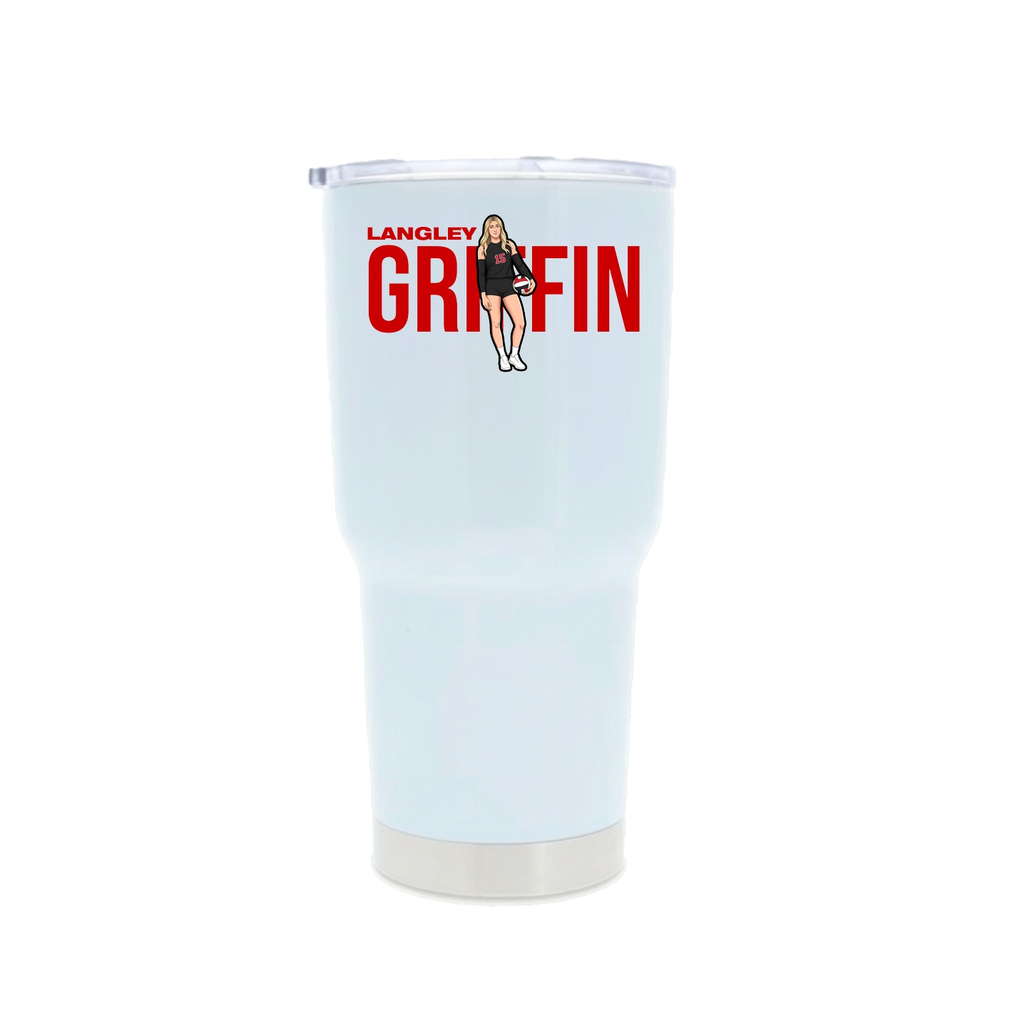 30oz Stainless Steel Tumbler — Player Name in White