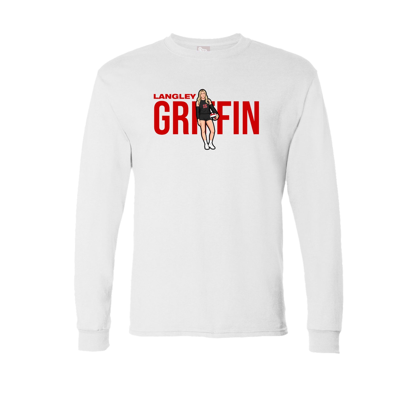 Long Sleeve Tee — Player Name in White