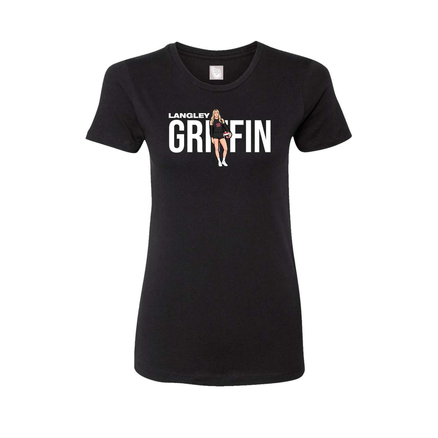 Fitted Women's Tee — Player Name in Black