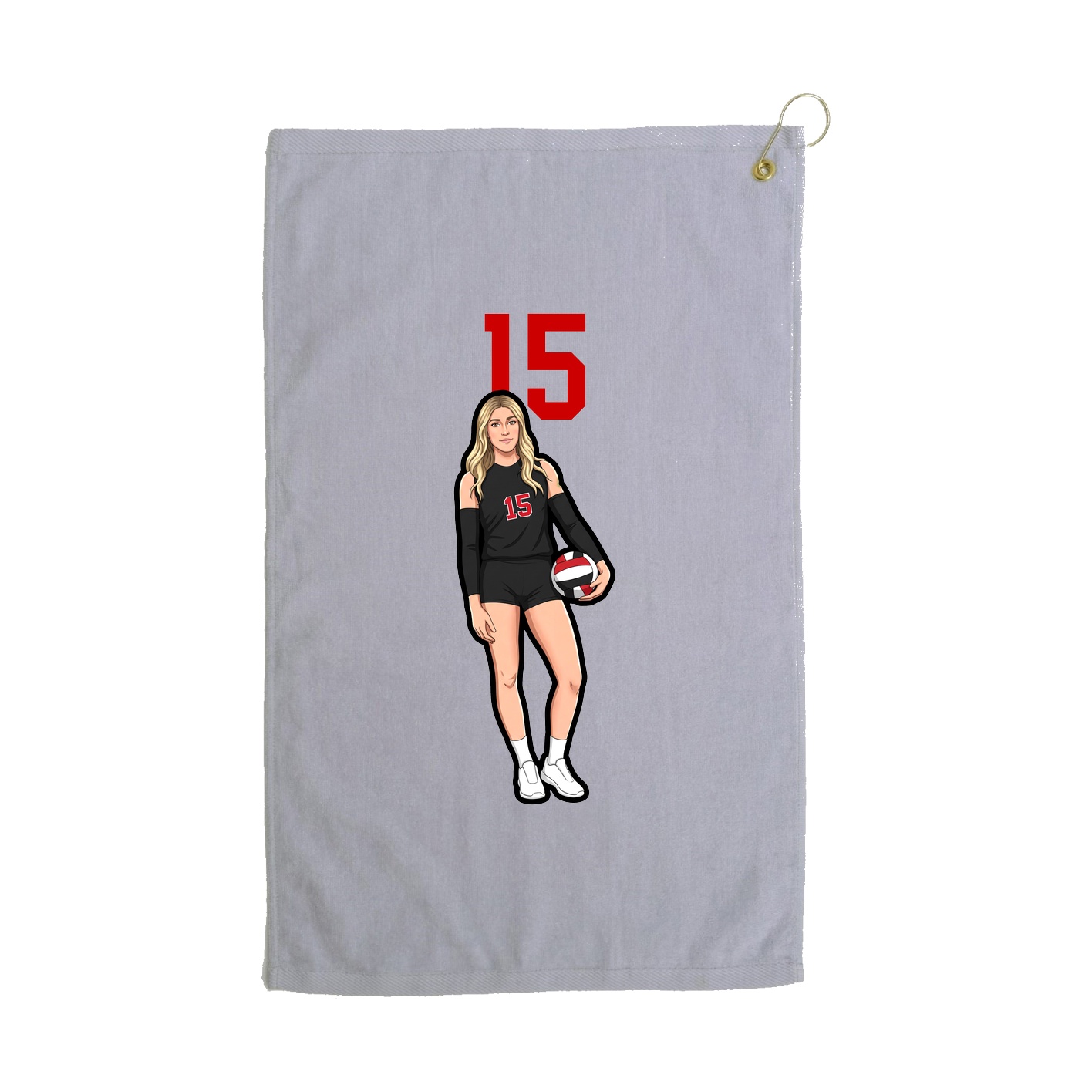 Golf Towel — Number Top in Grey
