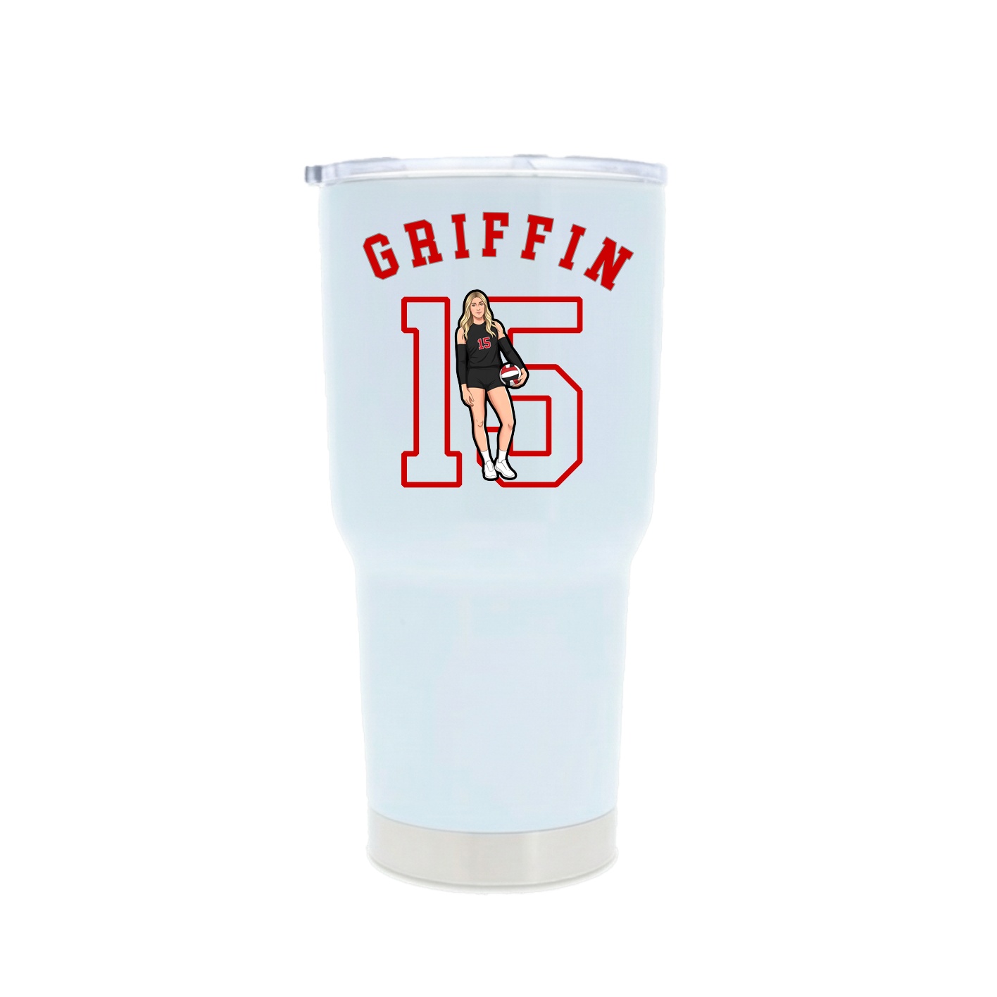 30oz Stainless Steel Tumbler — Shirsey Arch in White