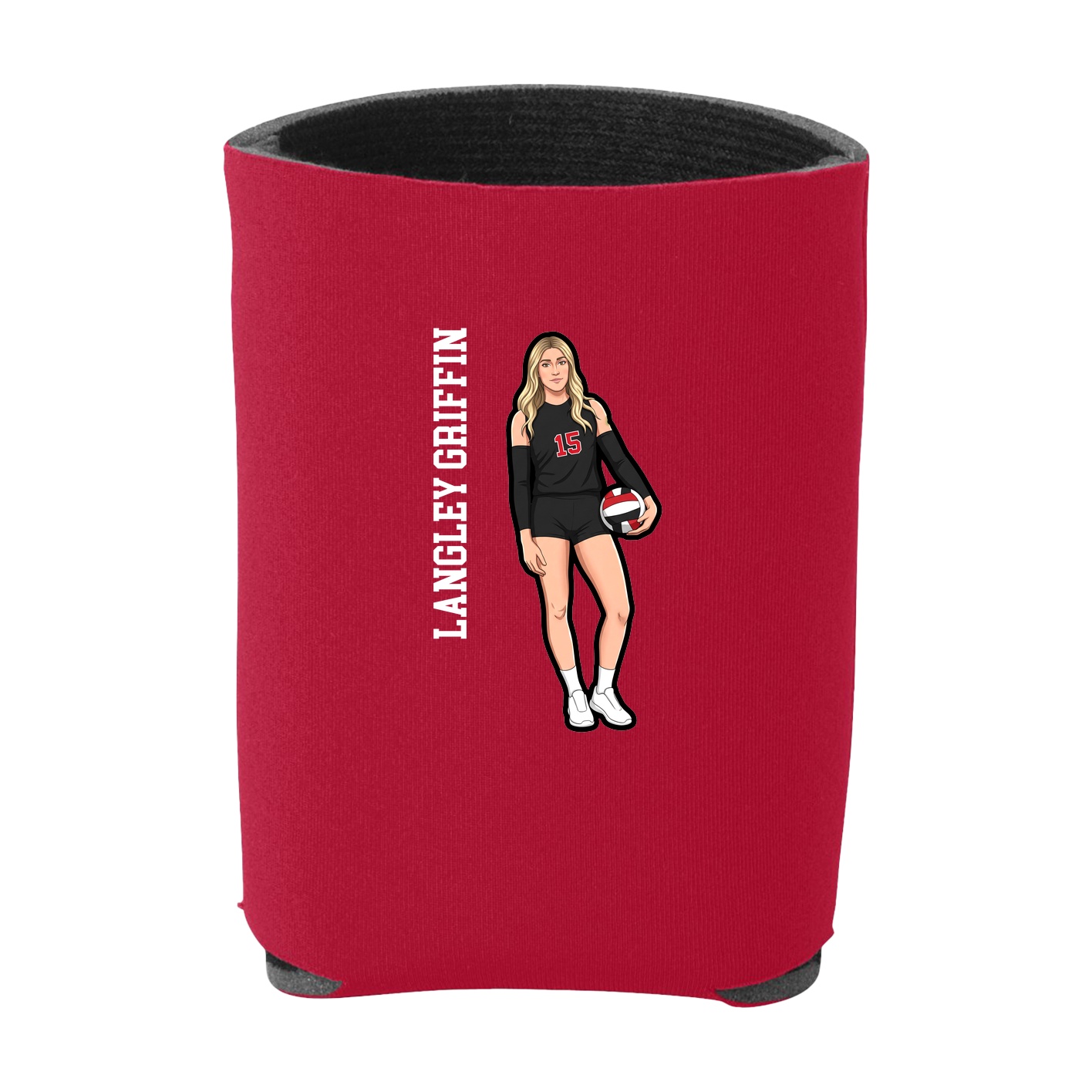 Can Holder — Name Vertical in Red