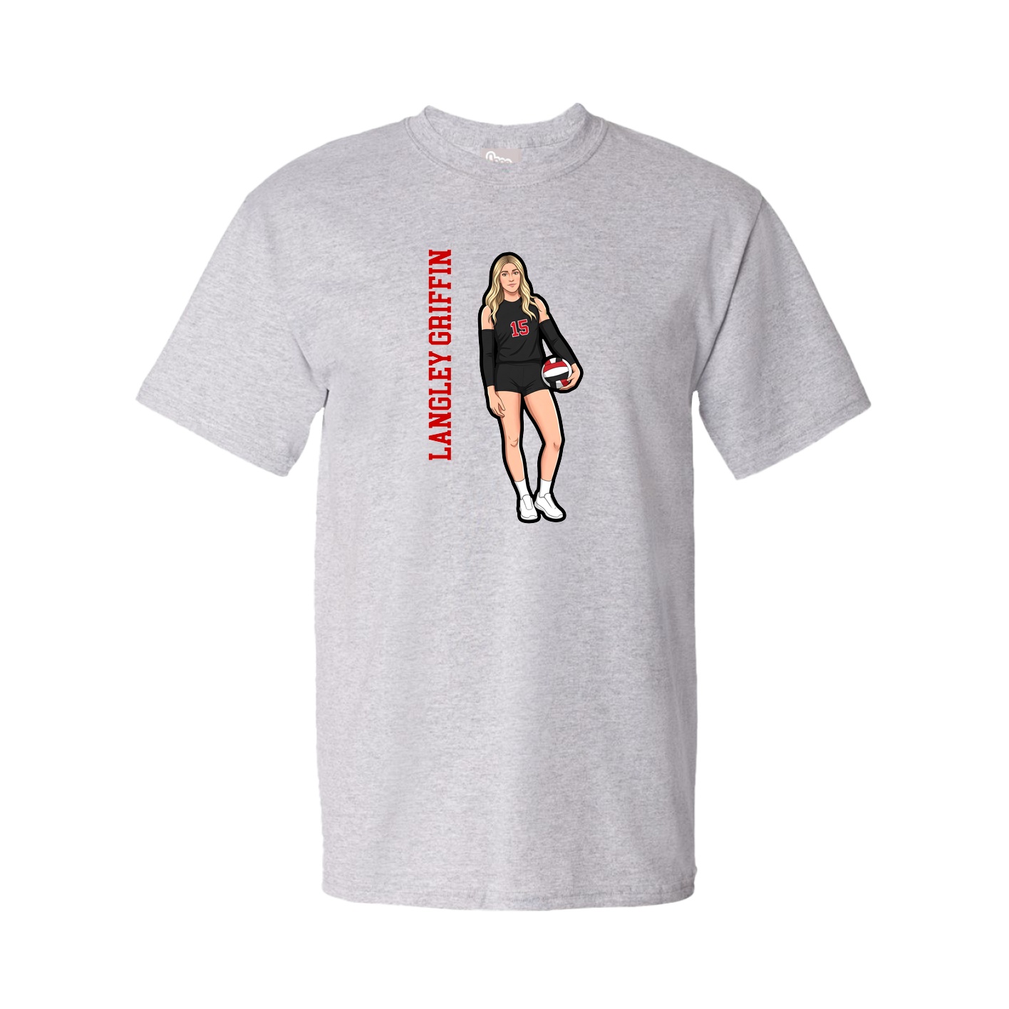 Youth Tee — Name Vertical in Grey