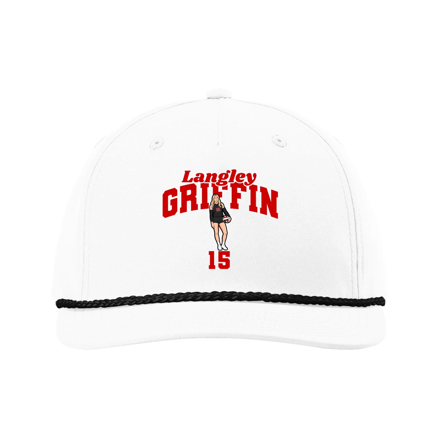 Five-Panel Classic Rope Cap — Signature Arch in White