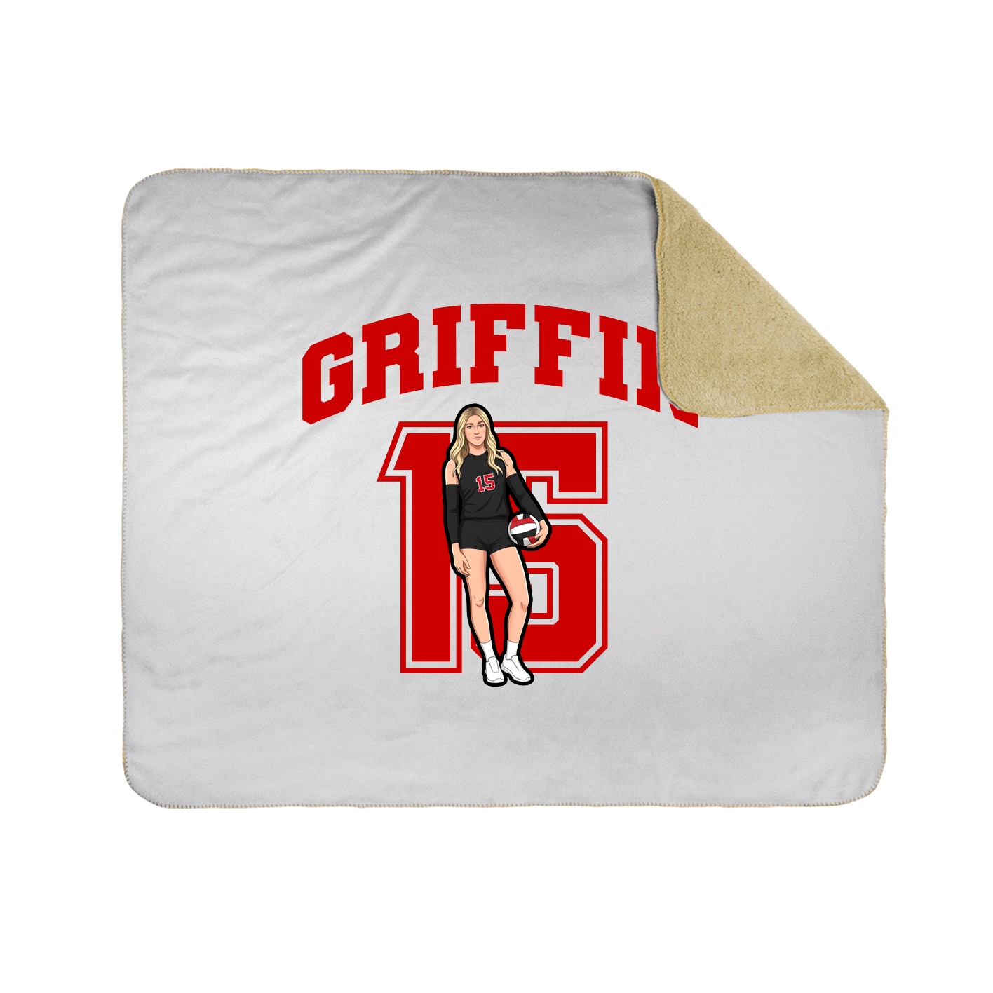 Throw Blanket — Number in White