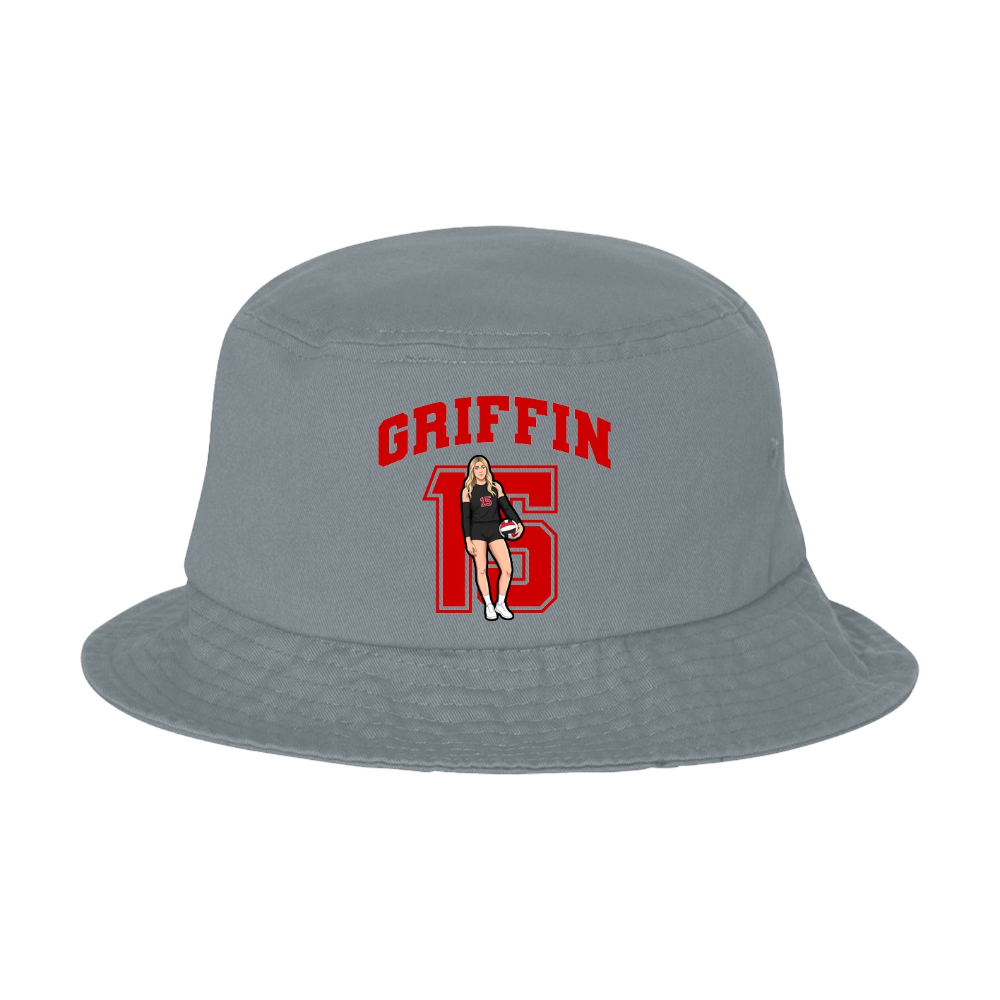 Bucket Cap — Number in Grey