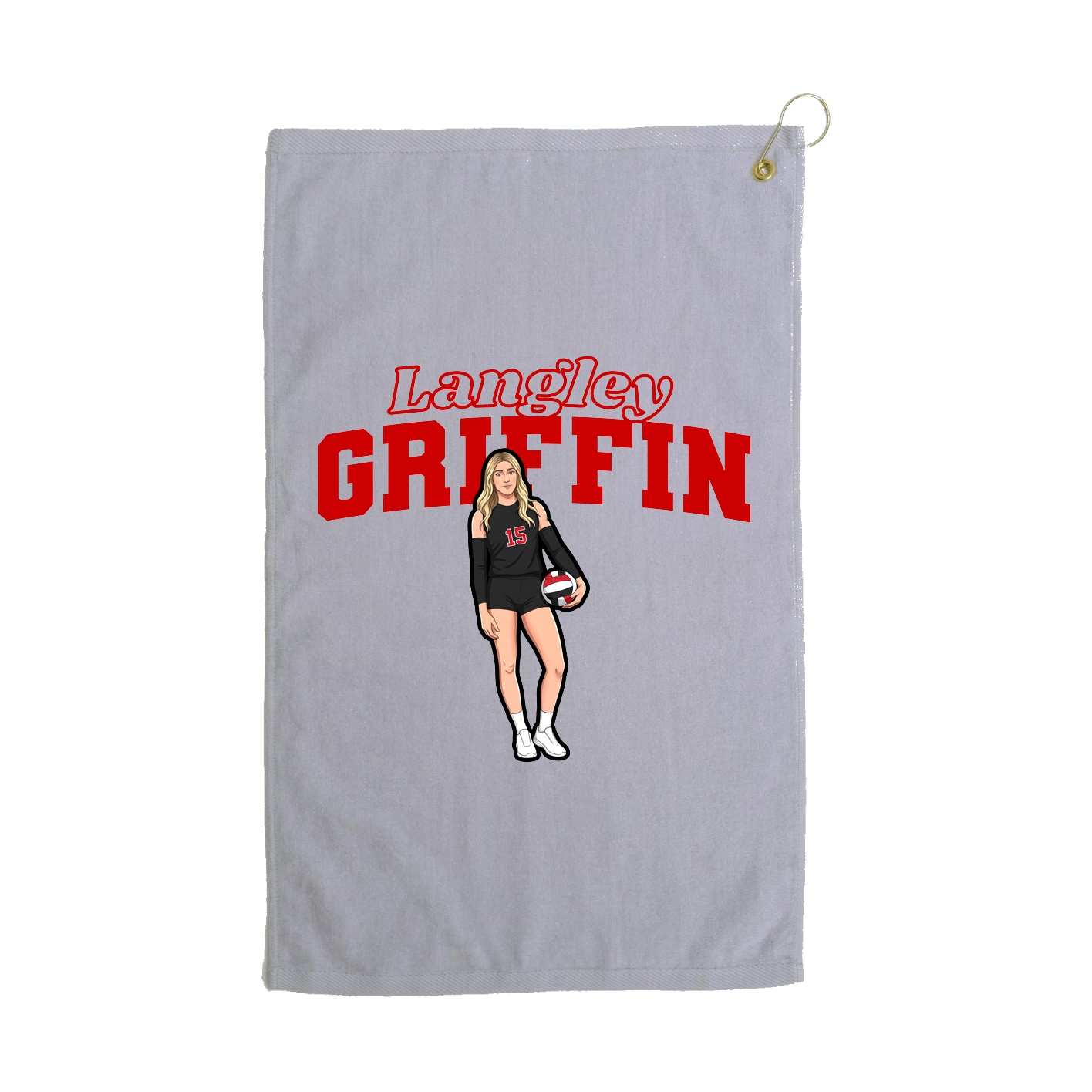 Golf Towel — Name Arch in Grey