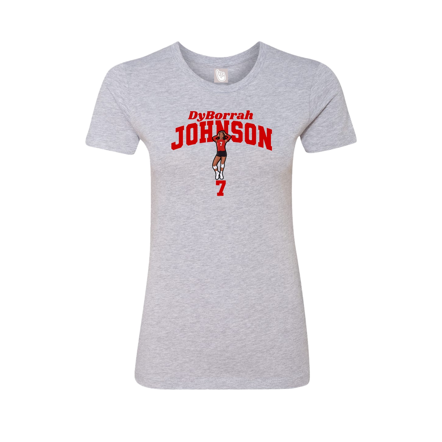 Fitted Women's Tee — Signature Arch in Grey