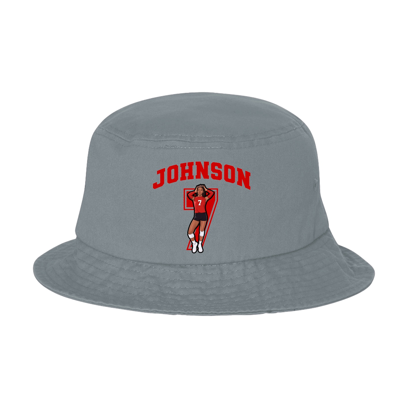 Bucket Cap — Number in Grey