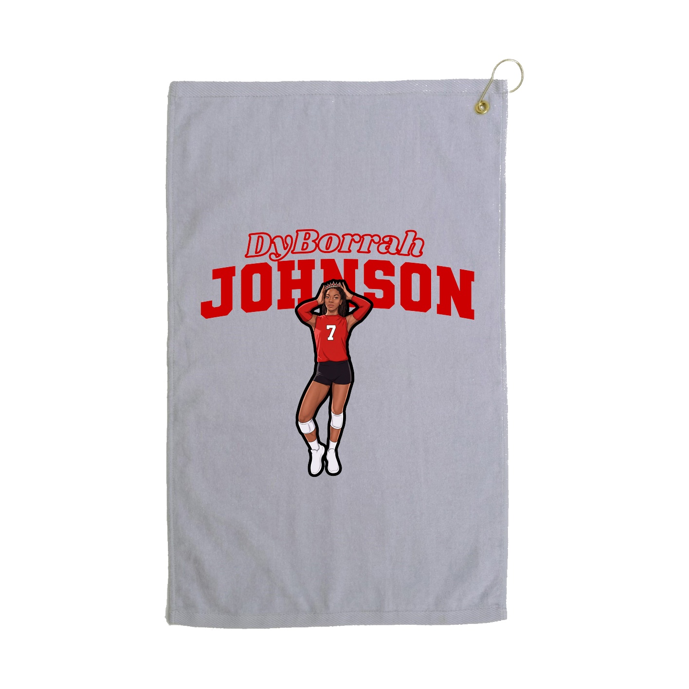 Golf Towel — Name Arch in Grey