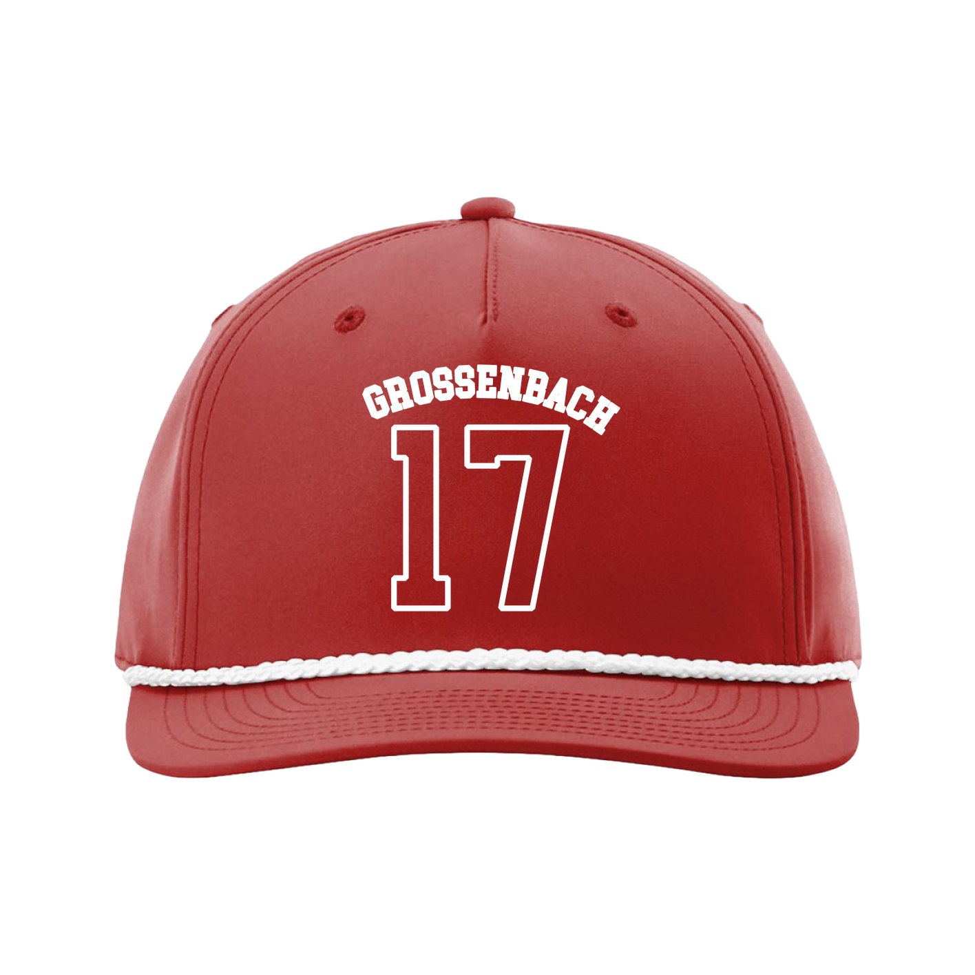 Five-Panel Classic Rope Cap — Shirsey Arch in Red