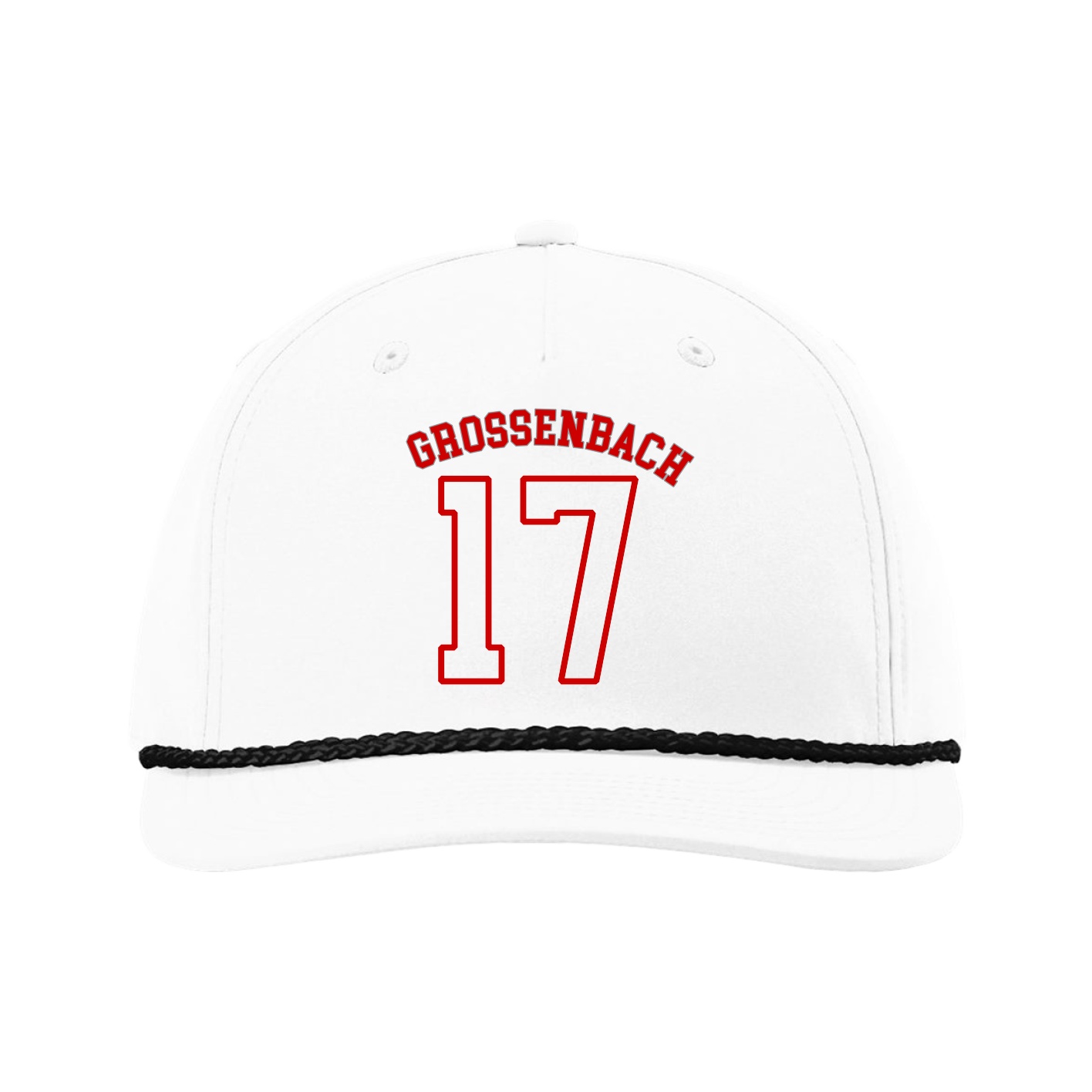 Five-Panel Classic Rope Cap — Shirsey Arch in White