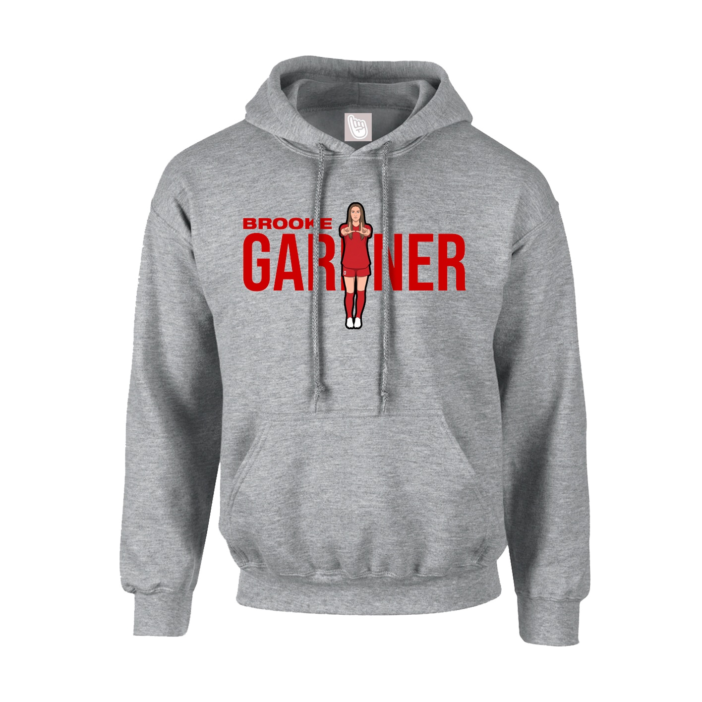 Youth Hoodie — Player Name in Grey