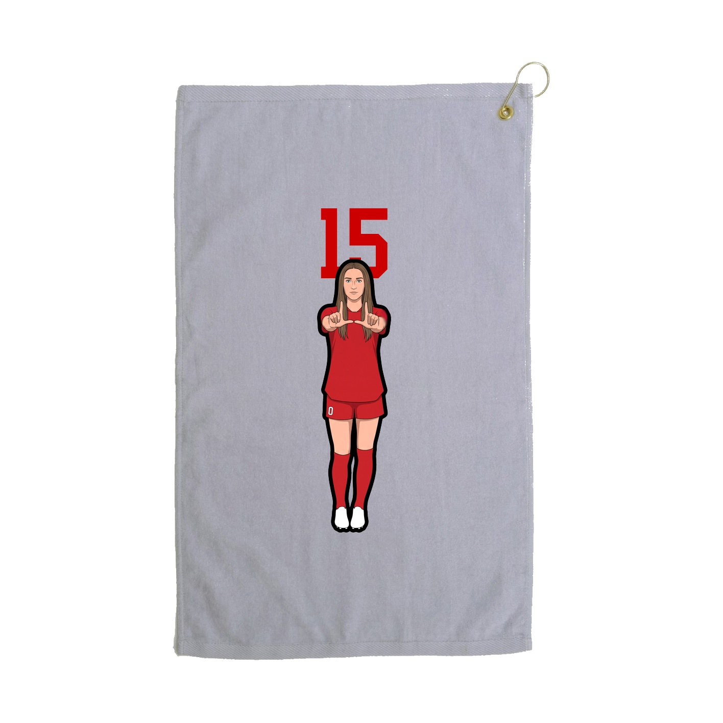 Golf Towel — Number Top in Grey